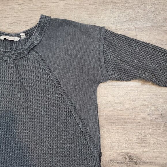 Soft Surroundings Thermal Waffle Knit Longsleeve Tunic S Gray Outdoors Grunge - Picture 6 of 11